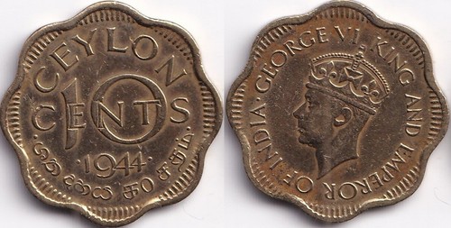 Cents 1944 ceylan - 10,