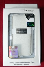 Etui cuir blanc MELKCO pour IPHONE 5 NEUF - Coque, housse, luxe - PROMO