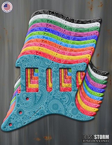 Engraved paisley pickguards - paisley,