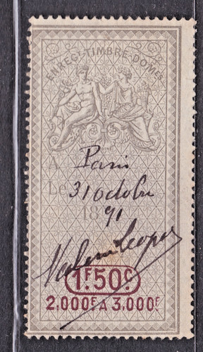 Timbre france 1891 fiscal - timbre,