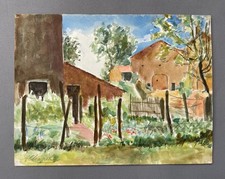 Ferme à Passavant, Doubs, Aquarelle signée André Chapitel, XXe