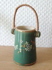 Ancien Pot à Lait en Faïence de Saint-Uze vers 1900  décor fleurs émaillé 