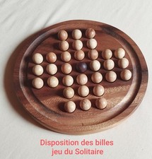 2 JEUX EN 1 " SOLITAIRE + LE RENARD ET LES OIES " EN BOIS MASSIF ÉCORESPONSABLE 