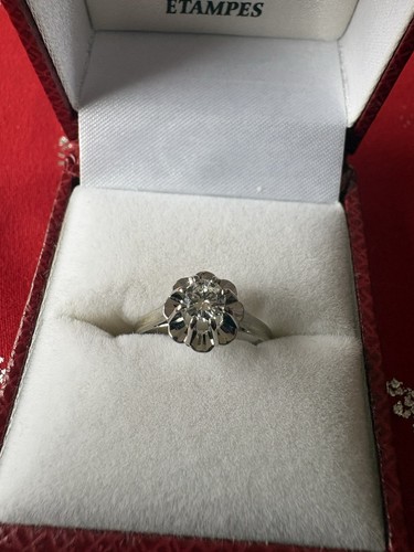 Bague solitaire blanc 18k - blanc,