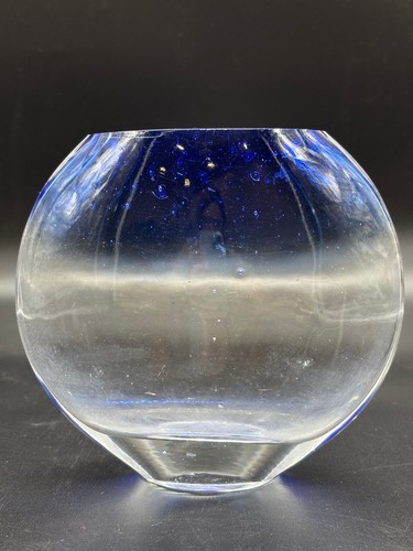 Ancien vase art verre bleu - vase,