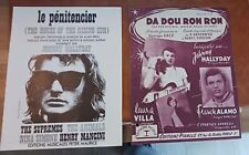 2 PARTITIONS JOHNNY HALLYDAY LE PENITENCIER ET DA DOU RON RON