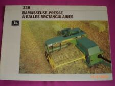 BROCHURE   PUBLICITAIRE  RAMASSEUSE  PRESSE   JOHN  DEERE   339