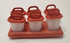 TUPPERWARE vintage orange  6 sucettes a glacer - glace a l'eau - esquimaux