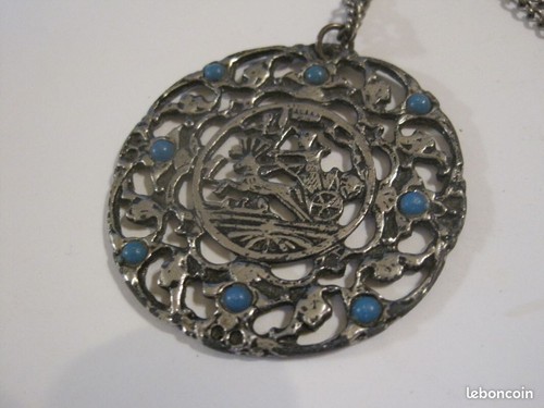 Chaine medaille pendentif - et,