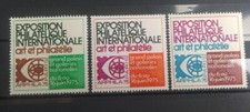 3 Vignettes Exposition Philatelique Internationale N°20 Arphila 75 - 3 couleurs