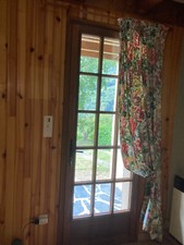 Rideau tenture écru fleuri - rideau,