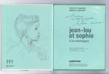 BELLE DEDICACE  Marcel MARLIER   JEAN-LOU ET SOPHIE A LA MONTAGNE  CASTERMAN