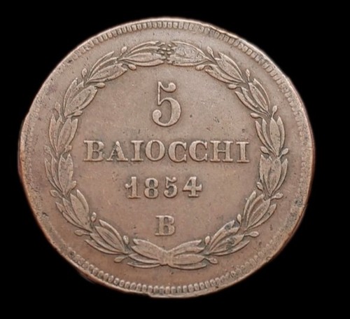 Italie baiocchi 1854 b - 5, pius