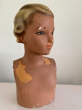 TRES RARE ANCIEN BUSTE JEUNE FILLE MANNEQUIN SIEGEL PARIS ANNEES 20-30