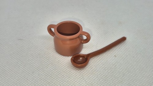 Chaudron marron avec louche - marron,