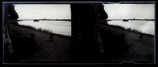 FRANCE Auxonne 1915 Rivière Fleuve Photo Stereo NEGATIF Plaque de verre VR12a3