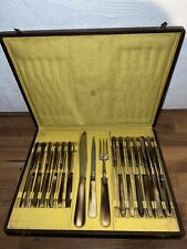 Couteaux Anciens Manu France Corne Inox Ménagère Coffret Saint Étienne