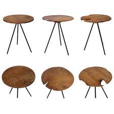 Table D'Appoint Table En Teck Table De Salon Teck Trépied Bois Plateau De Table