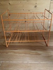Étagère D’epicerie Range Bouteille Fil Métal Orange / 12 Emplacements Vintage 70