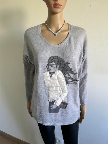 Pull gris manches longues - gris,