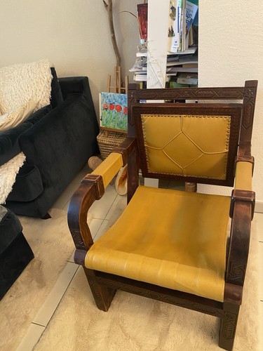 Fauteuil ancien cuir - ancien,
