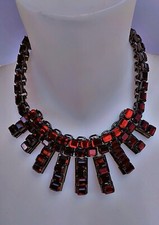 Collier ZARA Necklace red crystal new cadeau Noel fêtes