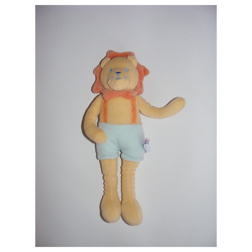 Doudou lion jaune short - , bleu