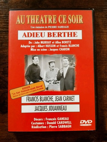 Dvd théâtre adieu berthe - dvd,