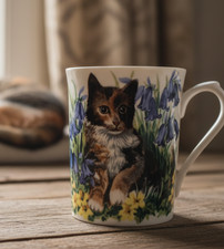 Tasse Chaton Dans Les Fleurs – Mug Vintage Kitsch Floral – Cadeau Original Chat