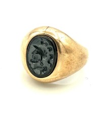 MAGNIFIQUE BAGUE OR 18 CARATS - Intaille sur Hematite - 7,18 g