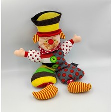 Doudou clown rouge jaune vert