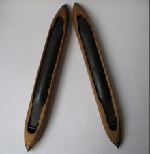 Lot 2 Navettes en Bois Métier à Tisser Art Populaire SHUTTLE LOOM WOOD - Deco