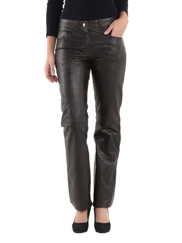Véritable cuir noir pantalon - cuir,