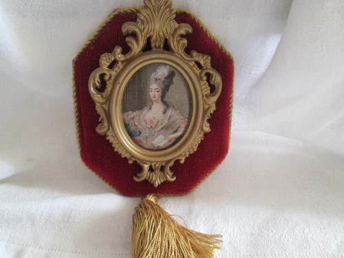Cadre dore miniature medaillon - cadre,