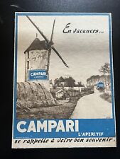 PUBLICITE CARTON CAMPARI - ANNEES 50 - DECO VINTAGE