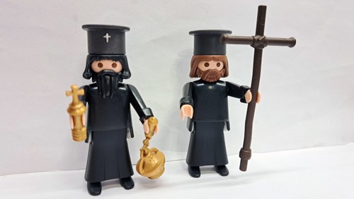 Custom playmobil prêtre - 2x,
