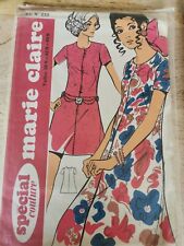 PATRON VINTAGE 70's Marie-Claire -Vintage French ROBE LONGUE & COURTE  38 AU 46