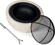 Foyer rond - Foyer extérieur pour jardin et patio - Brûleur à bois - avec étincelle