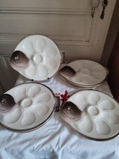 Six assiettes à huîtres en