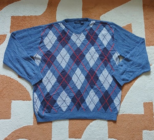 Pull col vintage - v, losanges