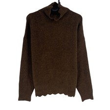 Pull À Col Montant Brun Femme