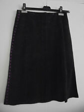 Jupe daim véritable marron Promod doublée taille 38 en TBE