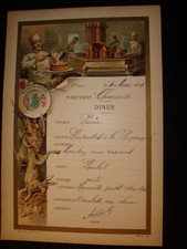 menu compagnie de navigation des MESSAGERIES MARITIMES - à bord du CHARENTE