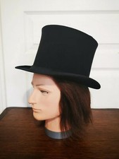 Ancien Véritable Chapeau Claque Haut De Forme Signé BERTEIL Paris Années 1900/10