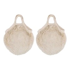 Lot de 2 sacs à provisions réutilisables et lavables en coton pour le stockag...