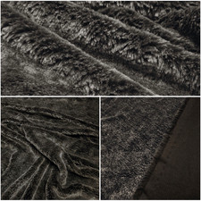 Fourrure Douillet Courts Braun Gris Fausse Tissu Vêtements Déco à Partir De 0,5m