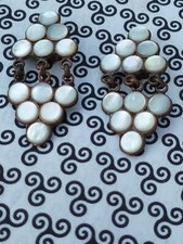 Gavilane clips boucles d'oreilles Vintage  métal et nacre