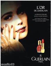 PUBLICITE ADVERTISING 095  1992  GUERLAIN  maquillage vernis rouge lèvres L'OR