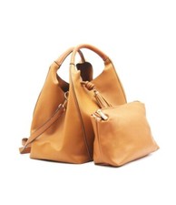 Sac a Main Femmes camel Bandoulière Epaule Fourre Tout + 1 Pochette PU Cuir