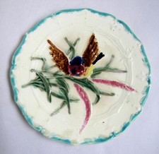 Assiette Oiseau en Barbotine